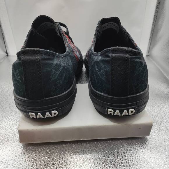 RAAD Samurai Sword Dragon Mens Black Graphic Low Top Sneakers US Size 10M - Picture 10 of 11